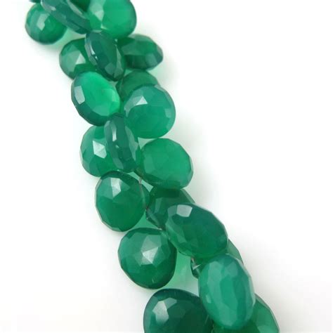 Semiprecious Gemstone Beads 100 Genuine Green Onyx Gemstone Bead