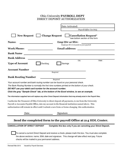 2023 Direct Deposit Form Fillable Printable Pdf And Forms Handypdf