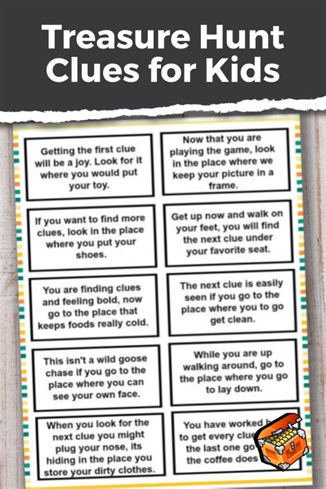 28 Scavenger Hunt Clues For Kids Around The House Ideas This Is Edit