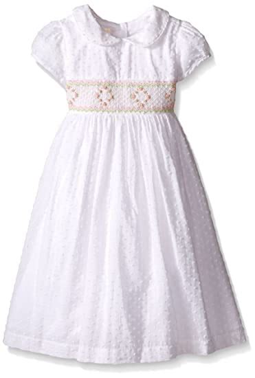 Laura Ashley London Little Girls Hand Smocked Dress White 2t Amazon