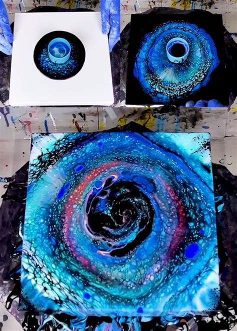 Galaxy Acrylic Pour Painting Acrylic Pour Techniques Galaxy
