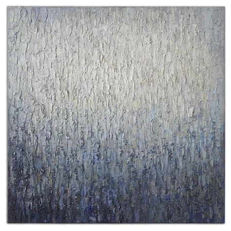 Textured Abstract Painting Wall Art Blue And Grey Scenario Home