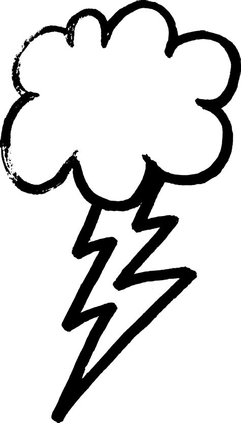 Thunder And Lightning Outline Clip Art Library