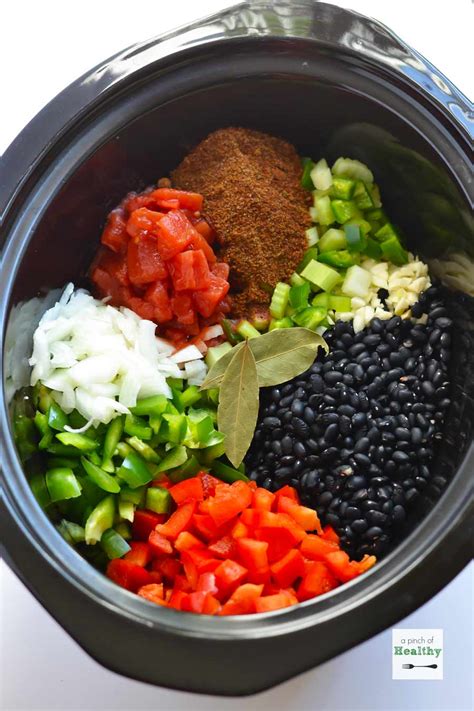 This is such delicious side dish! Slow Cooker Black Bean Soup - A Pinch of Healthy