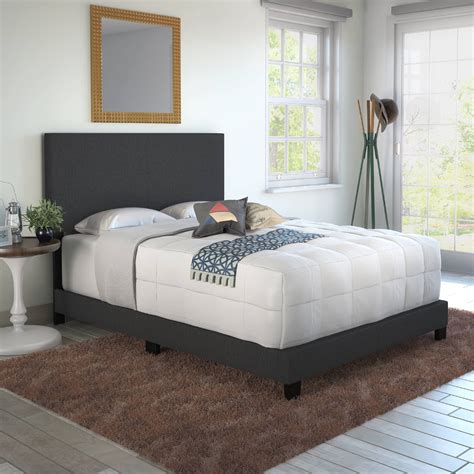 Boyd Sleep Milan Upholstered Linen Platform Bed Full Black