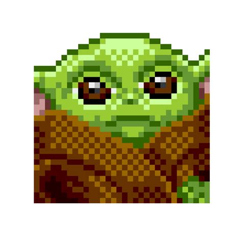 The Mandalorian Baby Yoda Grogu Pixel Art Pattern Cool Pixel Art Anime