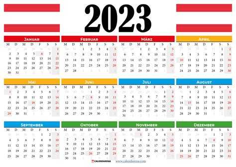 Kalender 2023 österreich Zum Ausdrucken Mit Feiertagen Calendarena