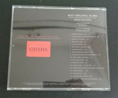 memoirs of a geisha for your consideration fyc best original score cd free ship ebay