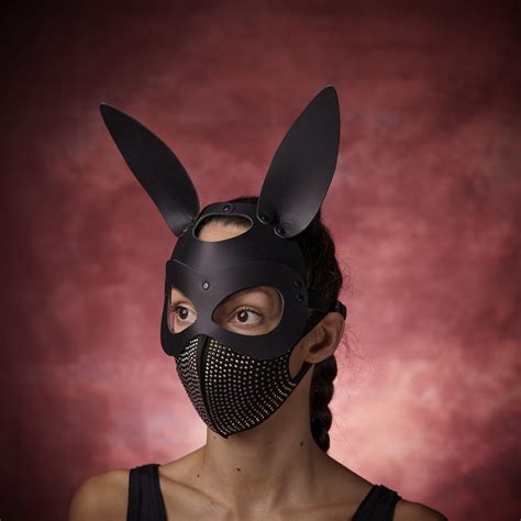 Women Sexy Mask Half Eyes Cosplay Face Bunny Rabbit Leather Adult For