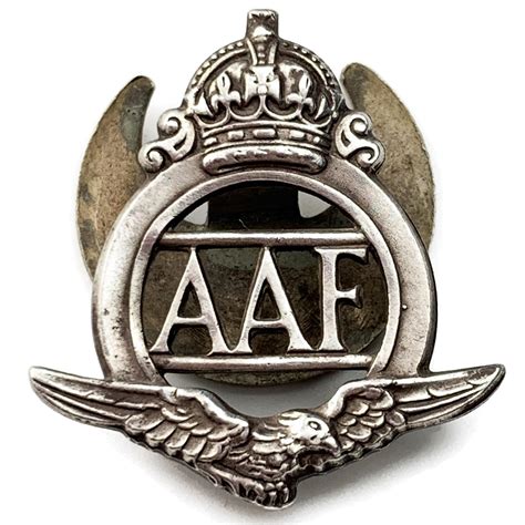 WW2 Royal Auxiliary Air Force AAF RAF Silver Lapel Badge