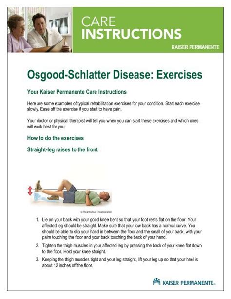 Osgood Schlatter Disease Exercises My Doctor Online The