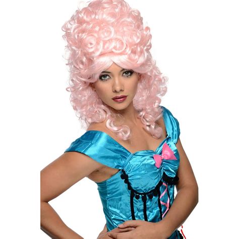 rubies costume co adult pink tall burlesque showgirl 70s disco curly wig
