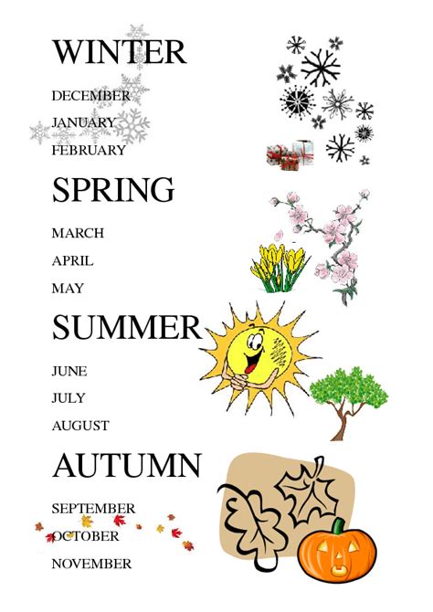 Worksheets For Seasons Worksheet For Class 1