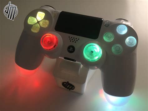 Gloss White Rgb Rainbow Leds Custom Ps4 Controller Jm Modz