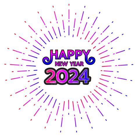 2024 Happy New Year Design Eith Sparkle Effect Vector 2024 New Year