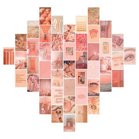 Buy Peach Wall Collage Kit Photo Collage Kit For Wall Aesthetic S Vsco