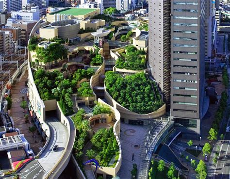 Japans Namba Parks Has An 8 Level Roof Garden With Waterfalls Namba