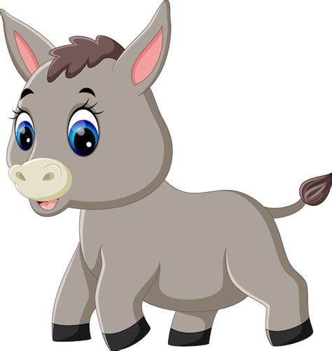 Premium Vector Illustration Of Cute Baby Donkey Cartoon