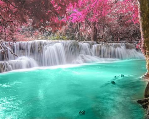 Thailand Srinagarindra National Park Huay Mae Khamin Waterfall With