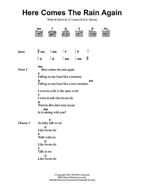 We did not find results for: Here Comes The Rain Again sheet music by Eurythmics ...