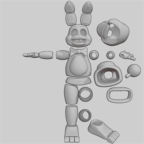 Fnaf Five Nights At Freddy S Toy Bonnie Stl Files For Cosplay Or Animatronics Etsy