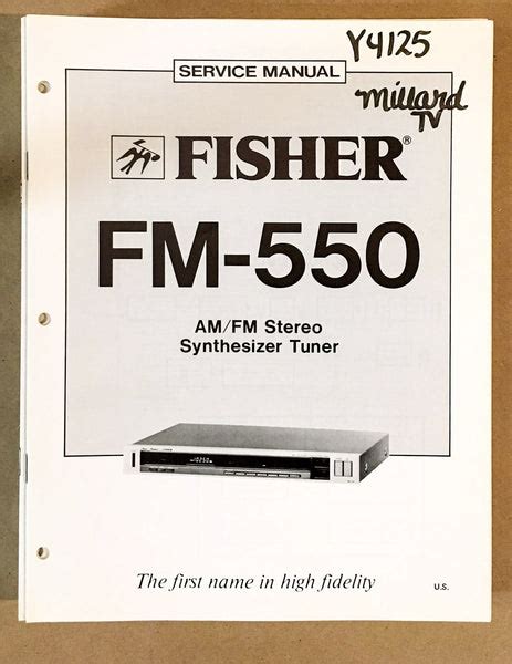 Fisher Fm 550 Tuner Service Manual Original Vintage Audio Store