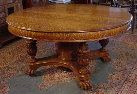 All for a really surprisingly affordable price! 60" Round Oak Claw Foot Dining Table with 6 original ...
