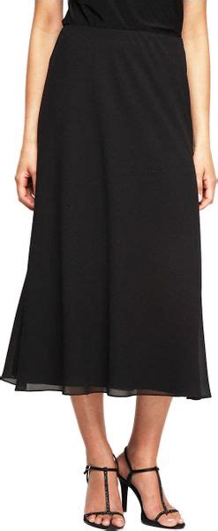 Alex Evenings Plus Chiffon T Length Skirt In Black Lyst