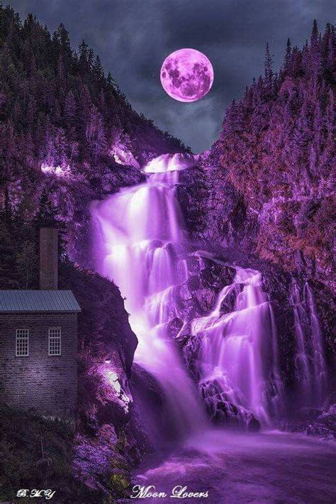 Beautiful Purple Waterfall Excluding The Building Purple Love All