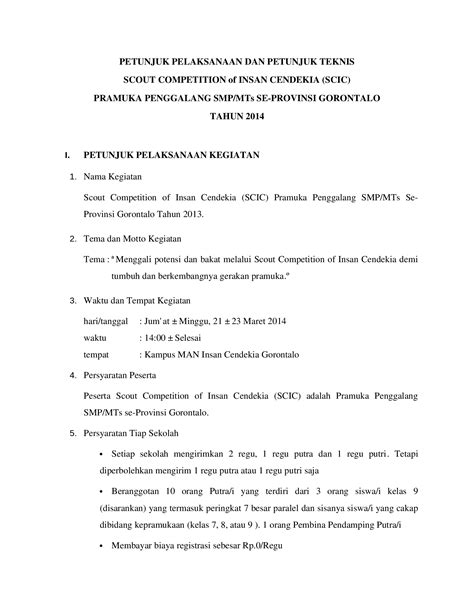 Docx Contoh Petunjuk Pelaksanaan Dan Petunjuk Teknis Dokumen Tips
