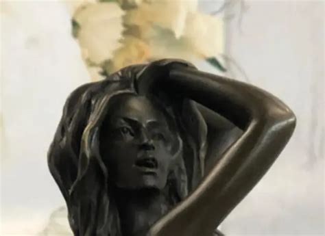 Art Deco Sculpture Sexy Naked Woman Erotic Nude Girl Bronze Statue