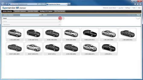 Superservice Menus Vehicle Selection Youtube