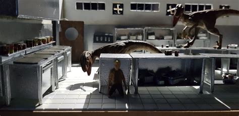Jurassic Park 135 Scale Diorama Raptors In The Kitchen Shapeways 3d