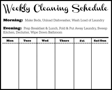 Find the subscription codes for all the data bundles. Cleaning Schedule Template + Tips :: Southern Savers