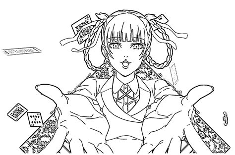 Printable Kakegurui Coloring Pages Anime Coloring Pages
