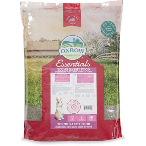That's about the best nutritional profile in any rabbit food that you'd get for less than $6 for a 10 lbs bag. Oxbow Essentials Young Rabbit Food, 25 lbs. | Petco