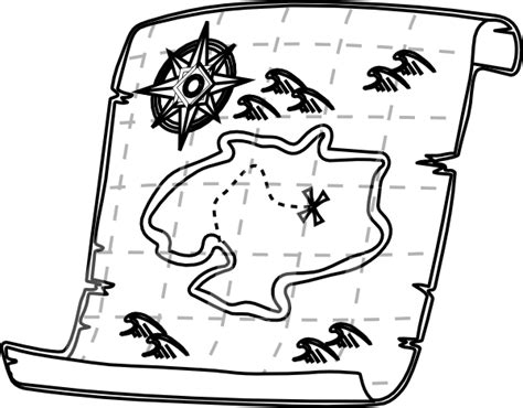 Black And White Treasure Map Clipart Wikiclipart