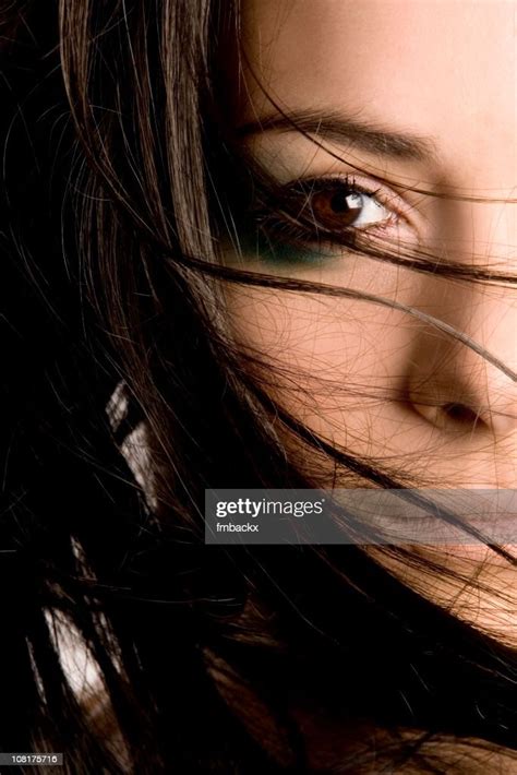 Portrait Of Womans Hair Across Face High Res Stock Photo Getty Images