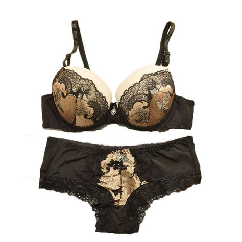 sexy intimates set women plus size bra sets embroidered lace thong bras and panty set b c 34 36