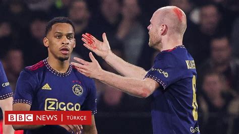Feyenoord Ajax maçı olaylı geçti Bakan Yeşilgöz sahaya yabancı cisim