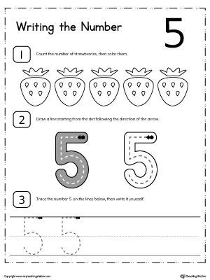 Free interactive exercises to practice online or download as pdf to print. Learn to Count and Write Number 5 | Numbers kindergarten, Numbers preschool, Preschool worksheets