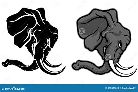 Charging Elephant Mascot Variation Set Stock Vector Illustration Of