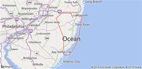 Map Of Ocean County Nj Atlantic City Ocean County Harbor City