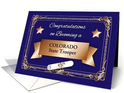 Congrats State Trooper Customized Stars Diploma Card 1453598