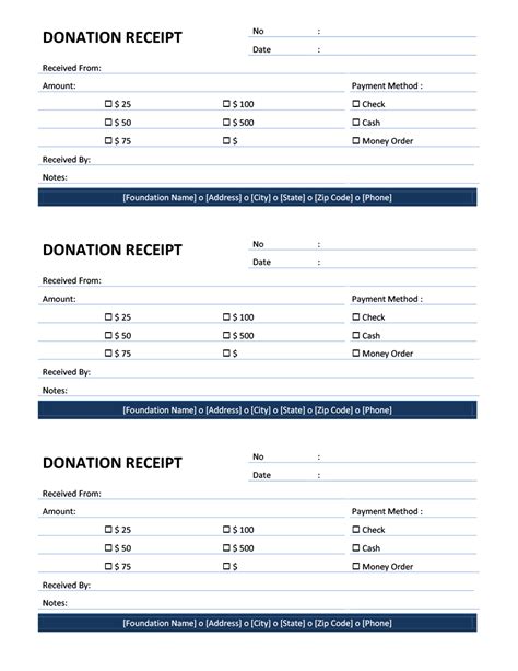 Free Donation Receipt Templates Word Excel Formats Gift Receipt