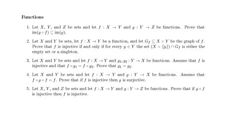 solved functions 1 let x y and z be sets and let f x y