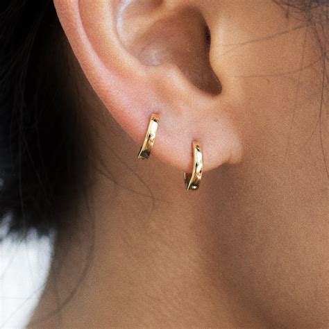 Gold Hoop Earrings Huggie Hoop Earrings Mini Ear Huggie Etsy