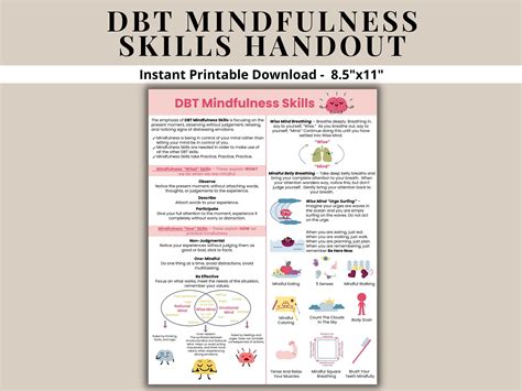 Dbt Bundle Coping Skills Printable Poster Handout Cheat Sheet Etsy In