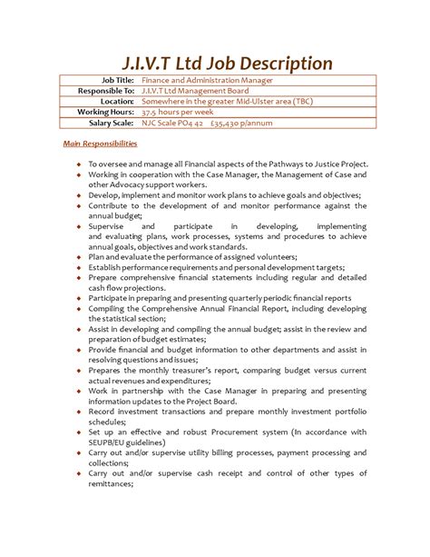 Qualifications and skills needed • a university degree in finance or related field and a professional accounting qualification is required.( Finance And Administration Manager Job Description ...