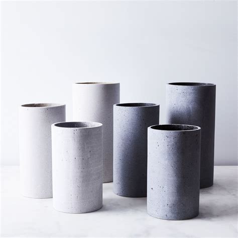 Modern Concrete-Inspired Vase | Vase, Concrete candle, Concrete